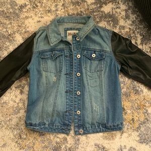 Denim leather jacket
